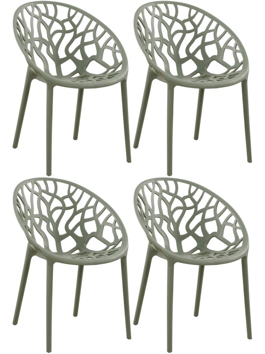 Conjunto de 4 sillas Esperanza, oliva