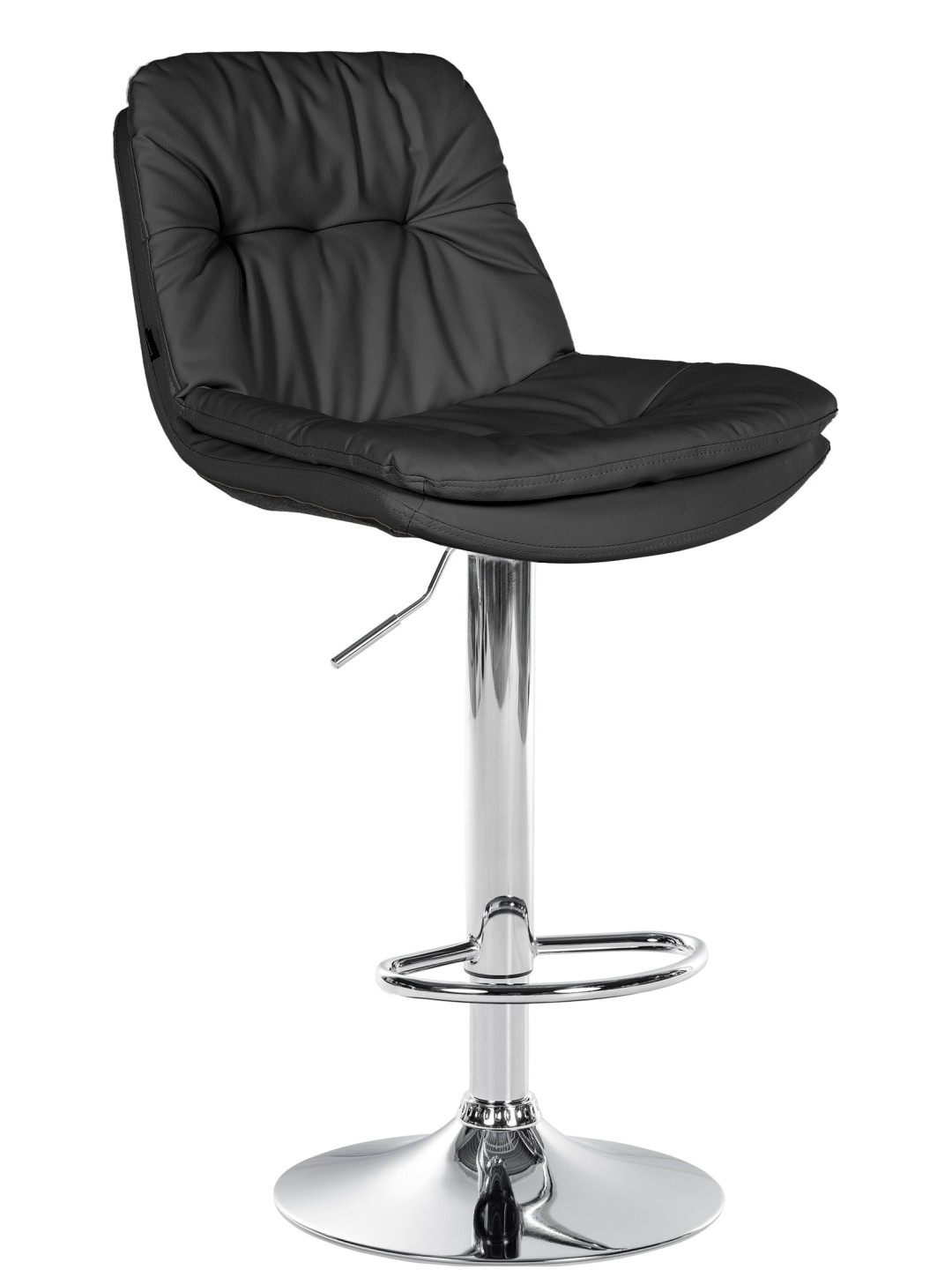 Taburete de bar Laurel polipiel cromado, negro