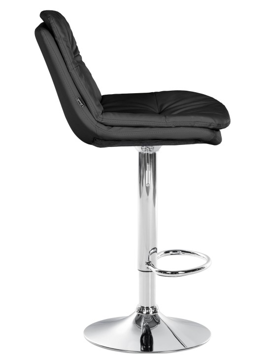 Taburete de bar Laurel polipiel cromado, negro