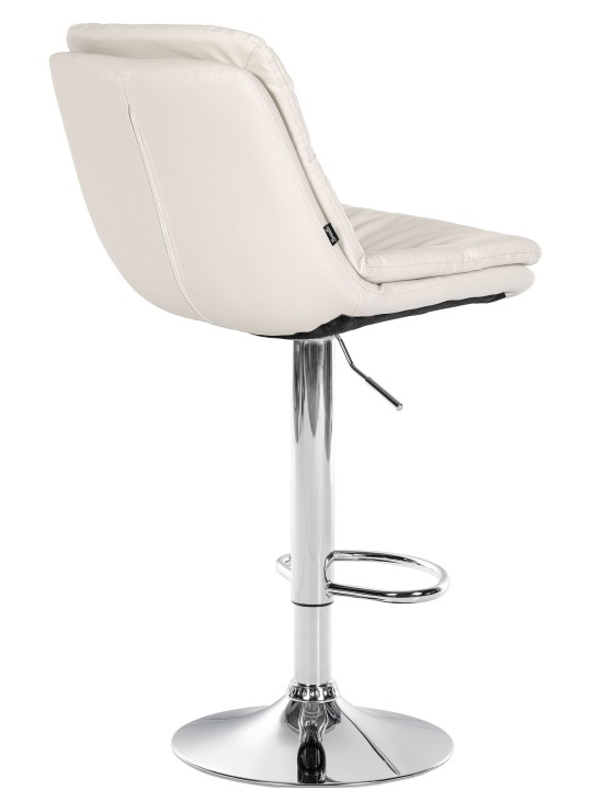 Taburete de bar Laurel polipiel cromado, blanco
