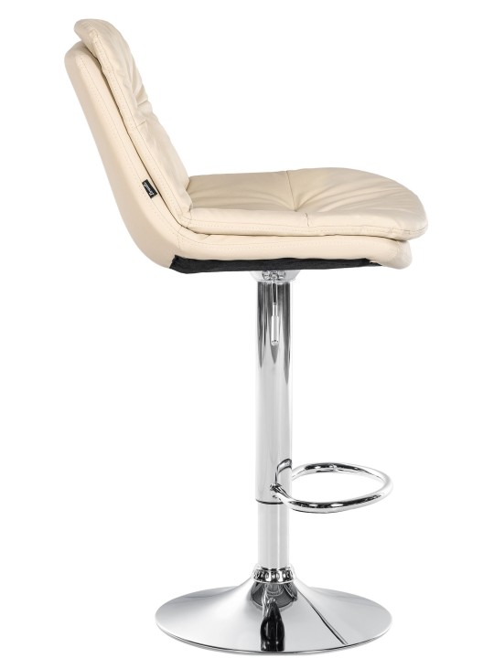 Taburete de bar Laurel polipiel cromado, crema