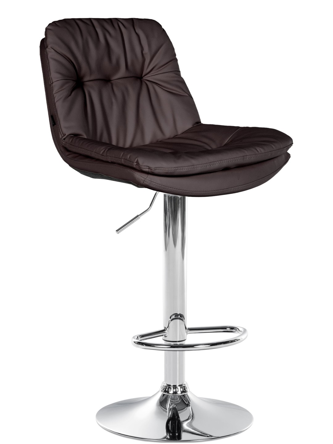Taburete de bar Laurel polipiel cromado, marrón