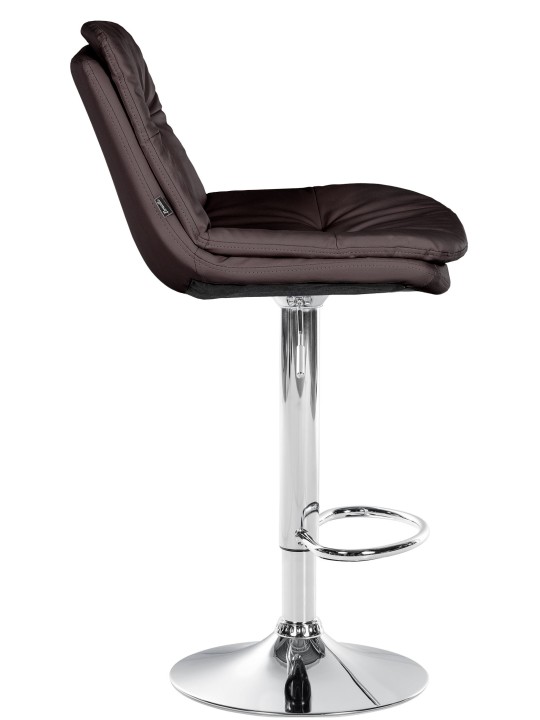 Taburete de bar Laurel polipiel cromado, marrón
