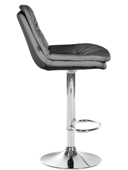 Taburete de bar Laurel polipiel cromado, gris