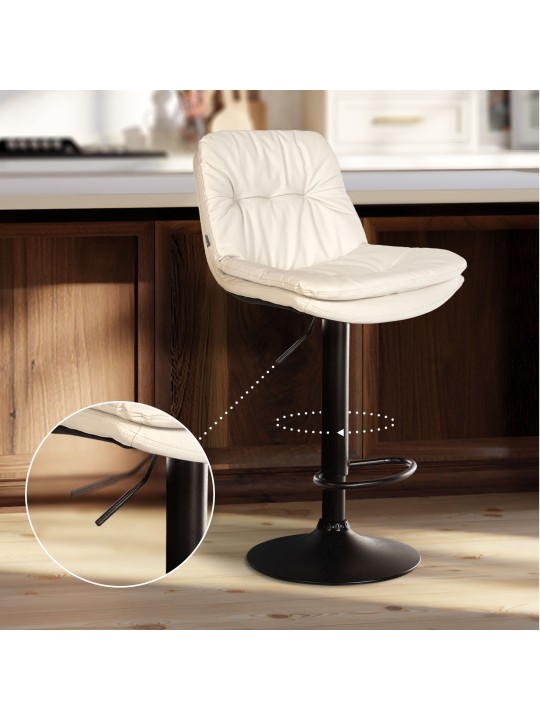 Taburete de bar Laurel piel sintética, blanco
