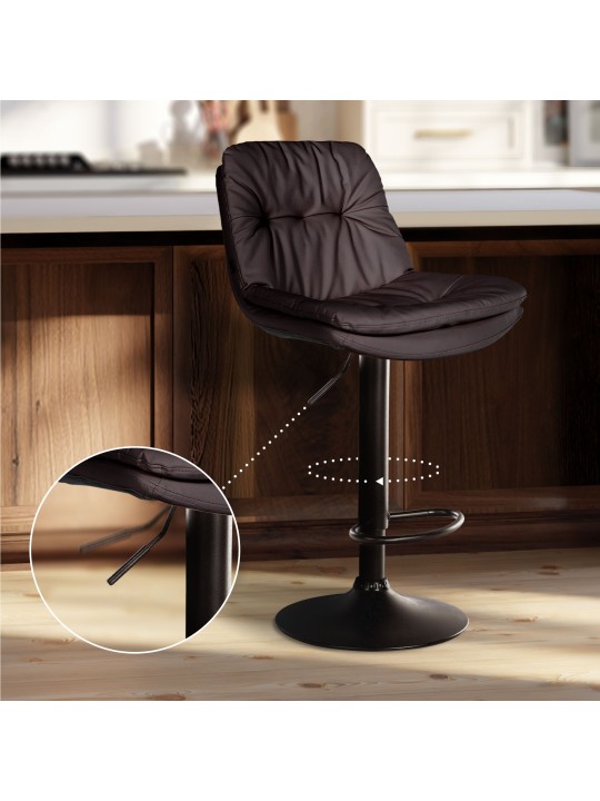 Taburete de bar Laurel piel sintética, marrón