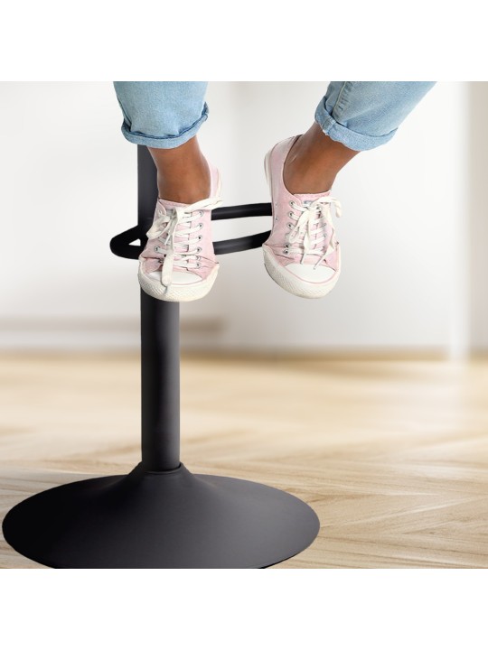 Juego de 4 taburetes de bar Aveiro piel sintética, negro