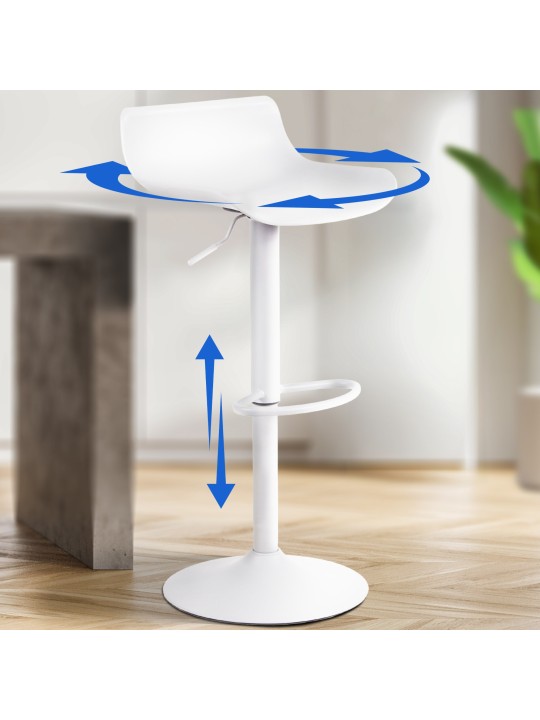 Juego de 4 taburetes de bar Aveiro, blanco