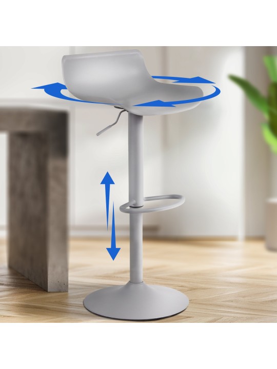 Juego de 4 taburetes de bar Aveiro, gris