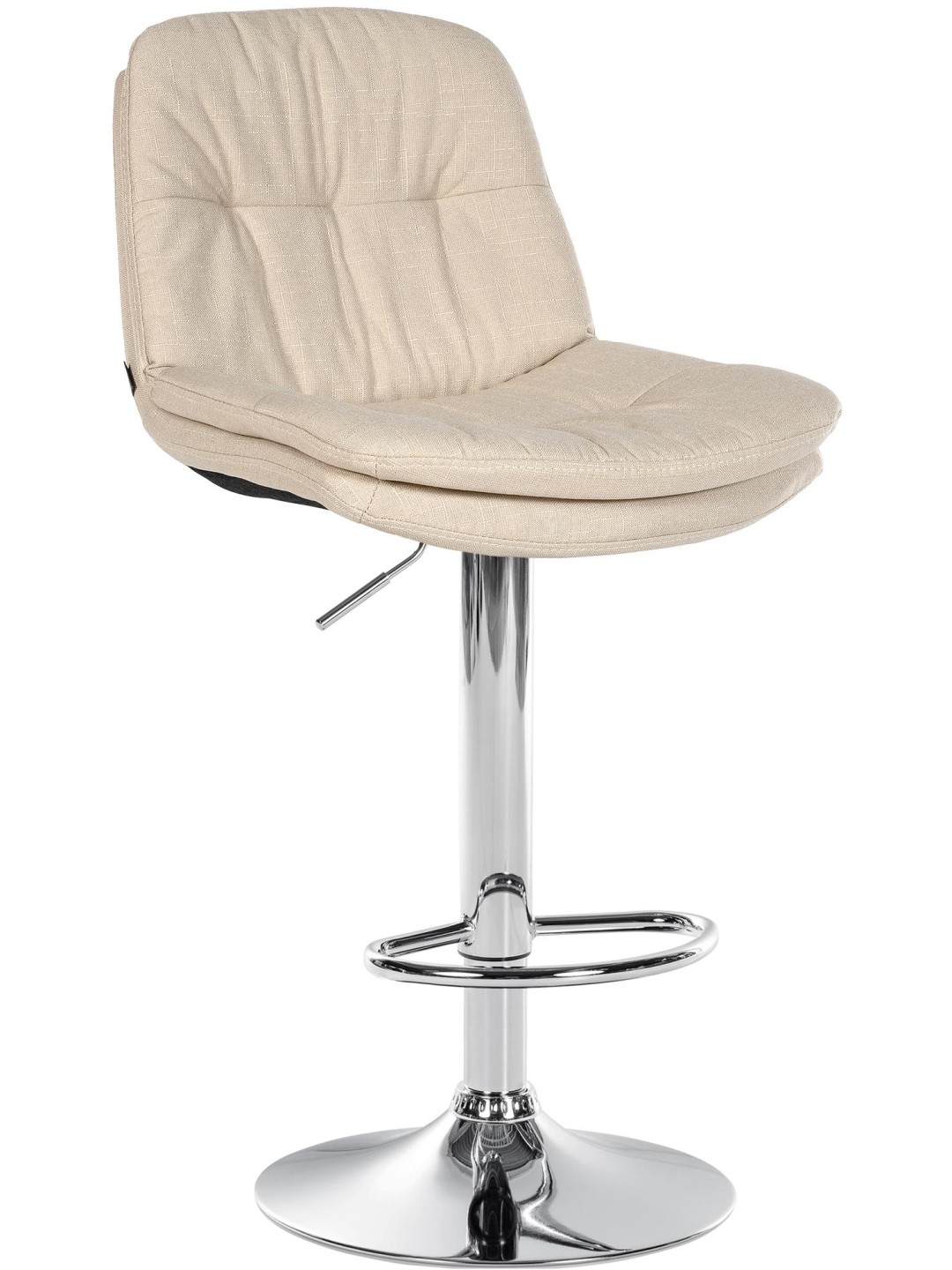 Taburete de bar Laurel tela cromo, crema