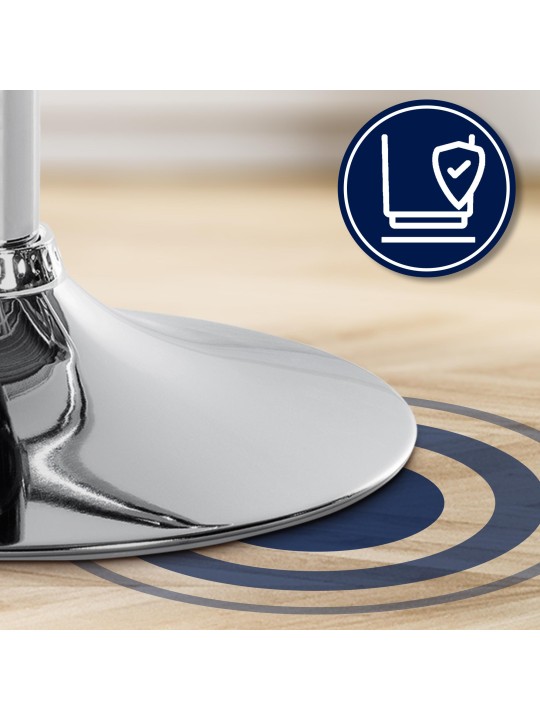 Taburete de bar Laurel tela cromo, marrón