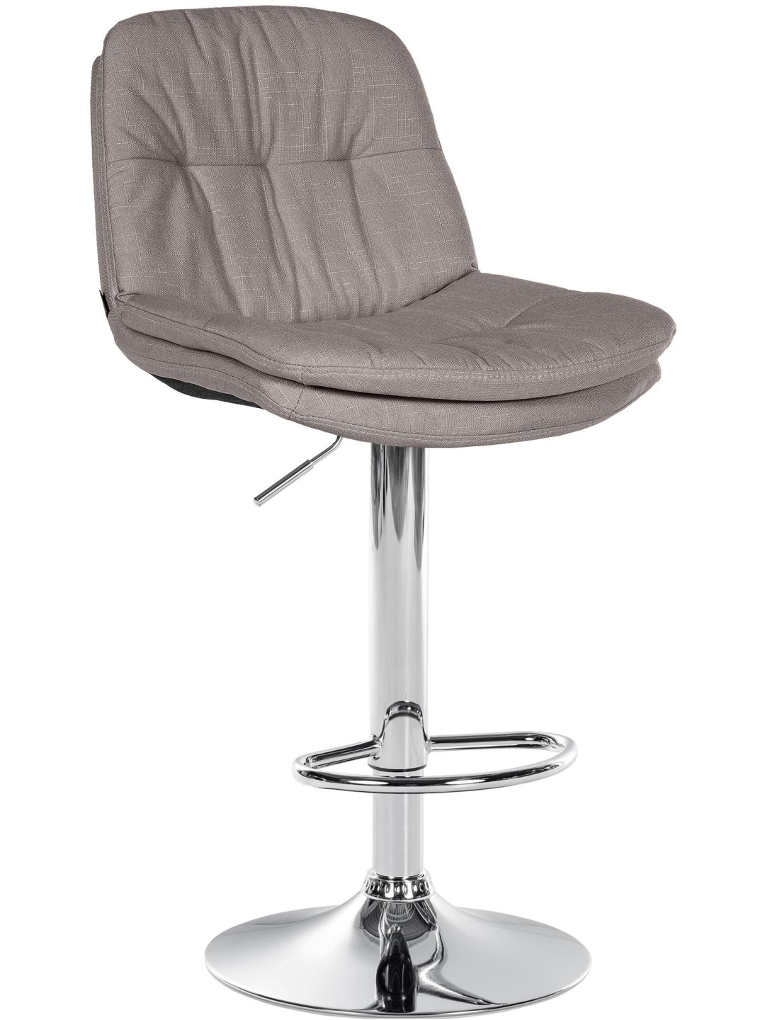 Taburete de bar Laurel tela cromo, gris
