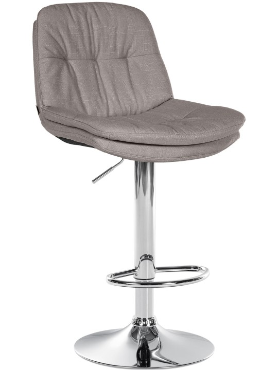 Taburete de bar Laurel tela cromo, gris