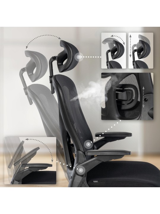 Silla de oficina Roseburg, negro