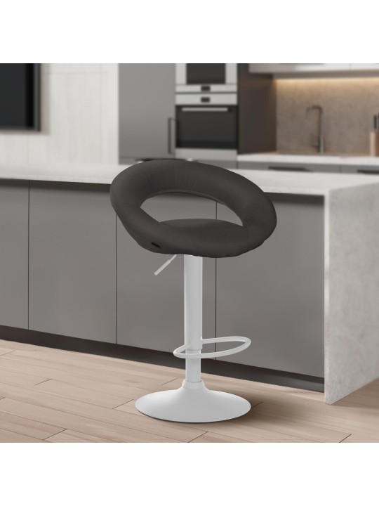 Taburete de bar Olinda tela, gris oscuro