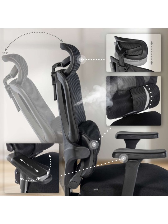 Silla de oficina Altamont, negro