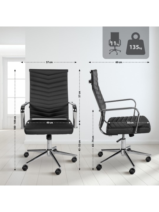 Silla de oficina Canby piel sintética, negro Silla de oficina Canby piel sintética, negro