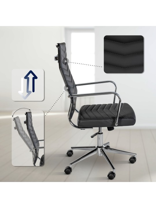 Silla de oficina Canby piel sintética, negro Silla de oficina Canby piel sintética, negro