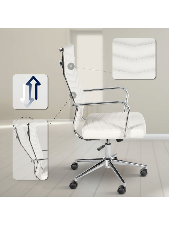 Silla de oficina Canby piel sintética, blanco Silla de oficina Canby piel sintética, blanco