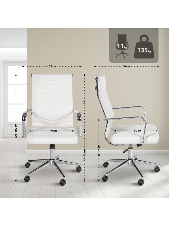 Silla de oficina Canby piel sintética, blanco Silla de oficina Canby piel sintética, blanco