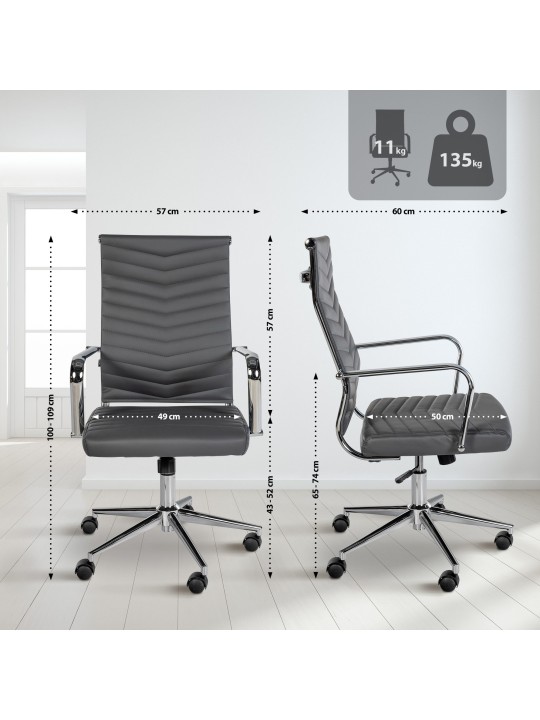 Silla de oficina Canby piel sintética, gris Silla de oficina Canby piel sintética, gris