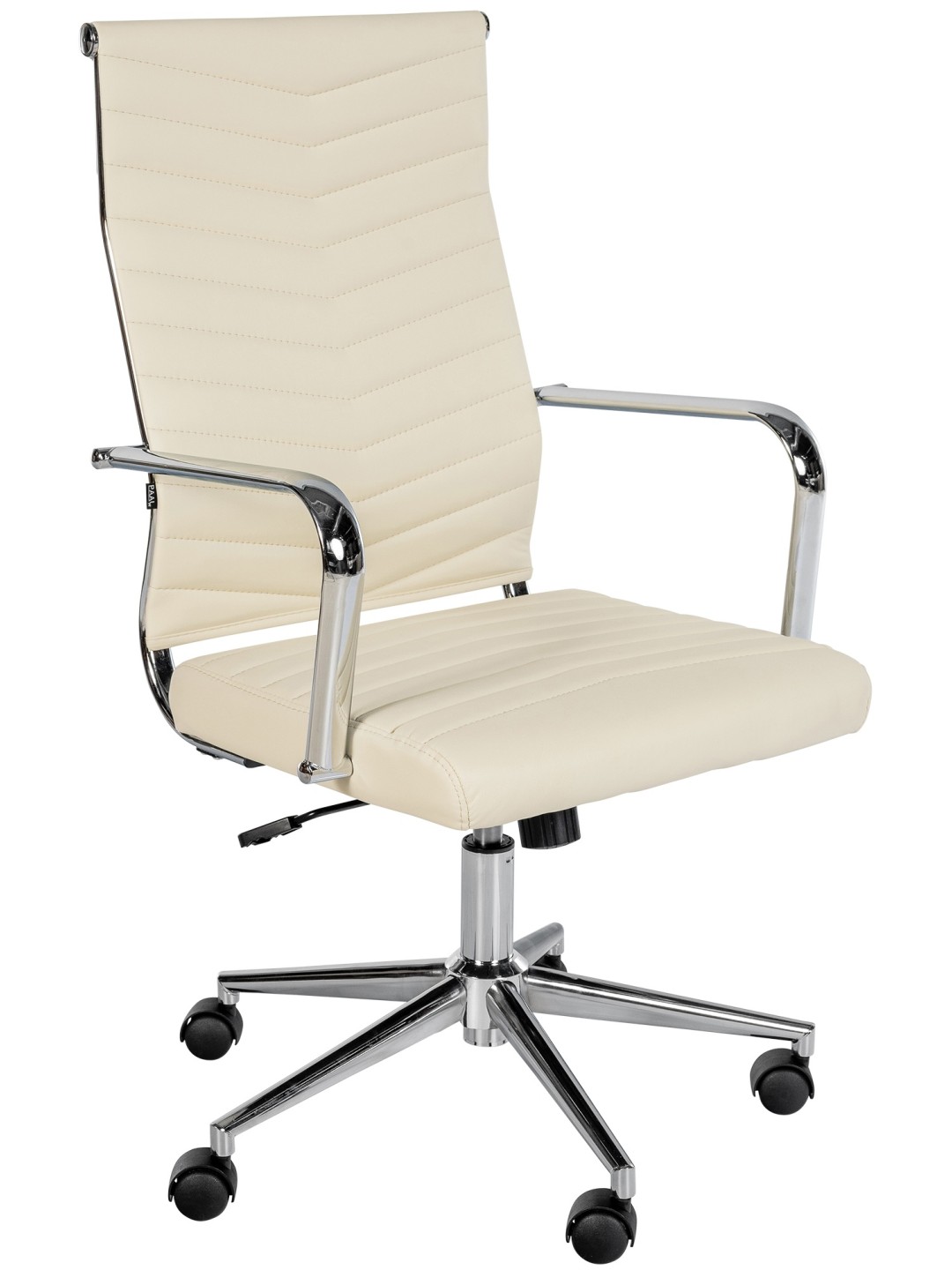 Silla de oficina Canby piel sintética, crema