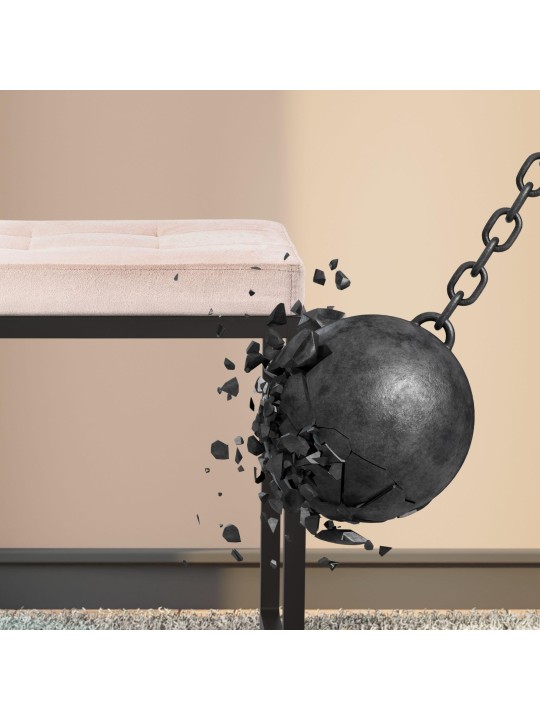 Taburete Barci B terciopelo, crema