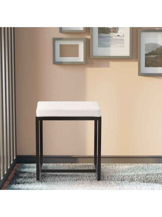 Taburete Barci B polipiel, blanco Taburete Barci B polipiel, blanco