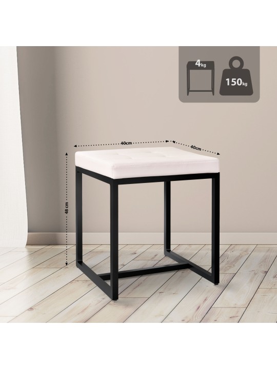 Taburete Barci B polipiel, crema