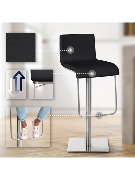 Taburete de bar Limon E, negro