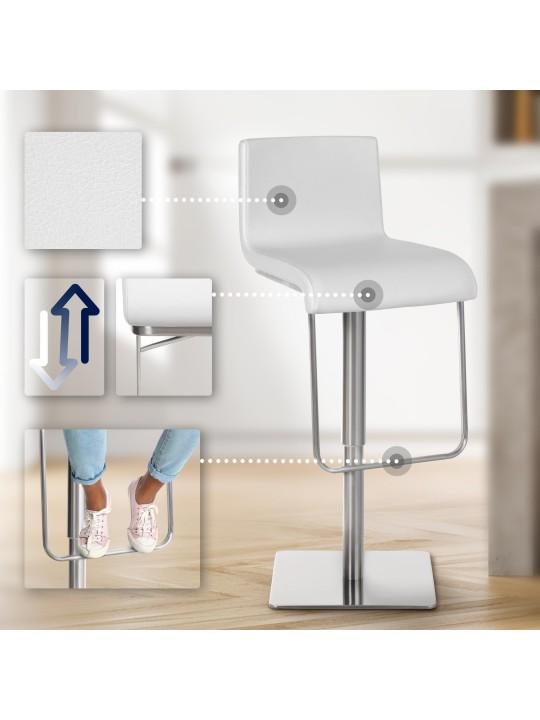 Taburete de bar Limon E, blanco