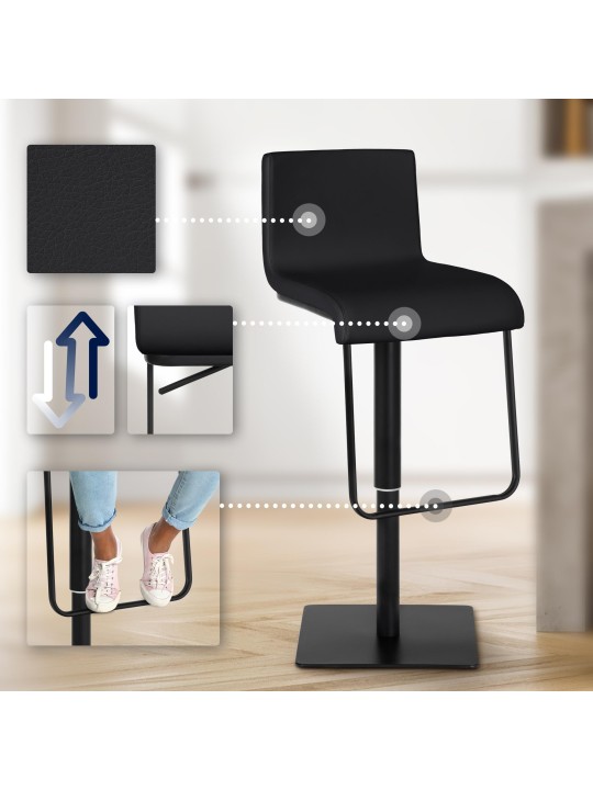 Taburete de bar Limon B, negro