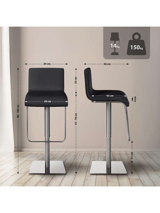 Taburete de bar Limon E, negro