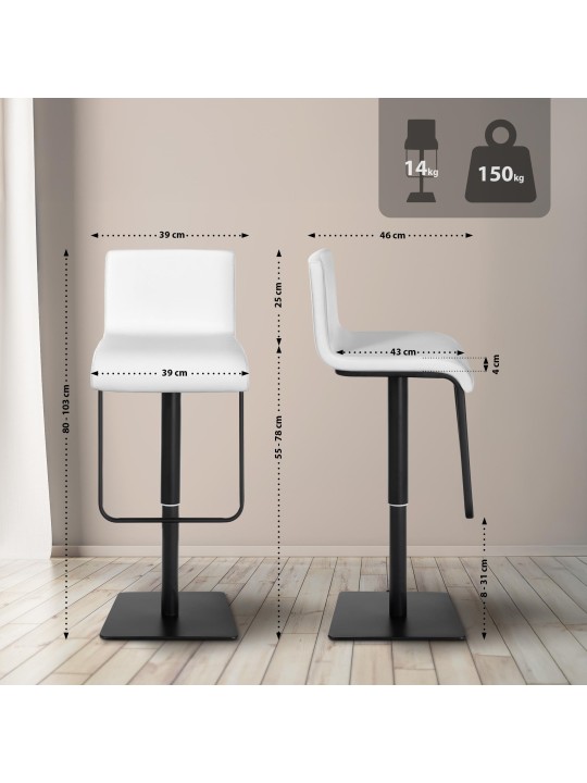 Taburete de bar Limon B, blanco