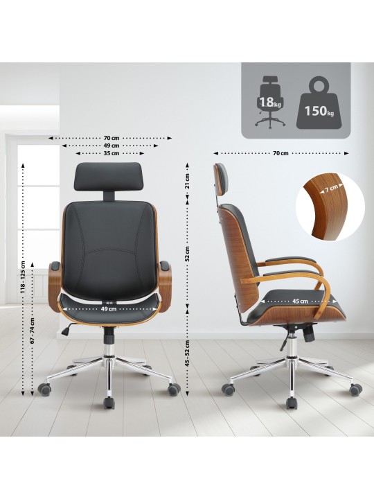 Silla de oficina Dayton, nogal/negro Silla de oficina Dayton, nogal/negro