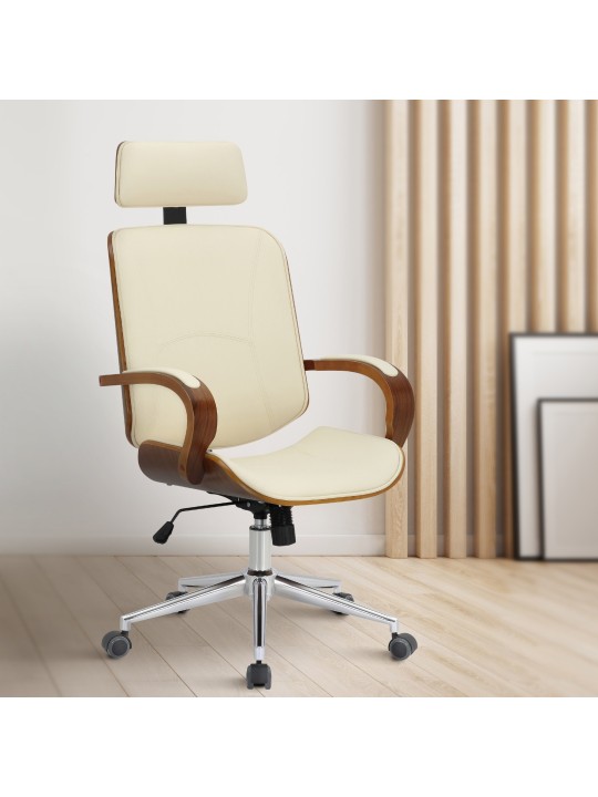 Silla de oficina Dayton, nogal/crema Silla de oficina Dayton, nogal/crema