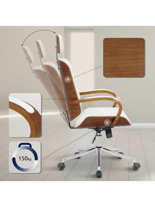 Silla de oficina Dayton, nogal/blanco Silla de oficina Dayton, nogal/blanco