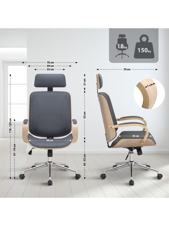 Silla de oficina Dayton, natura/grau Silla de oficina Dayton, natura/grau