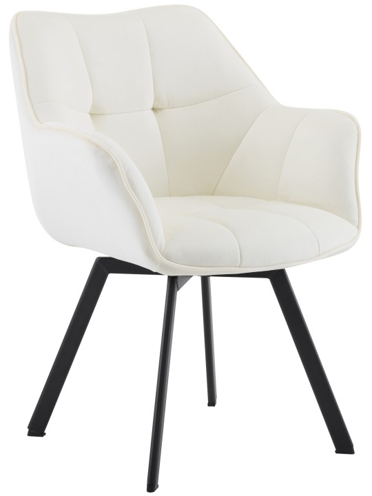 Silla de comedor Jordi terciopelo, crema