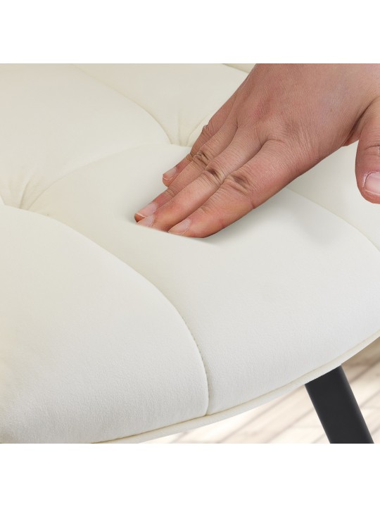 Silla de comedor Jordi terciopelo, crema