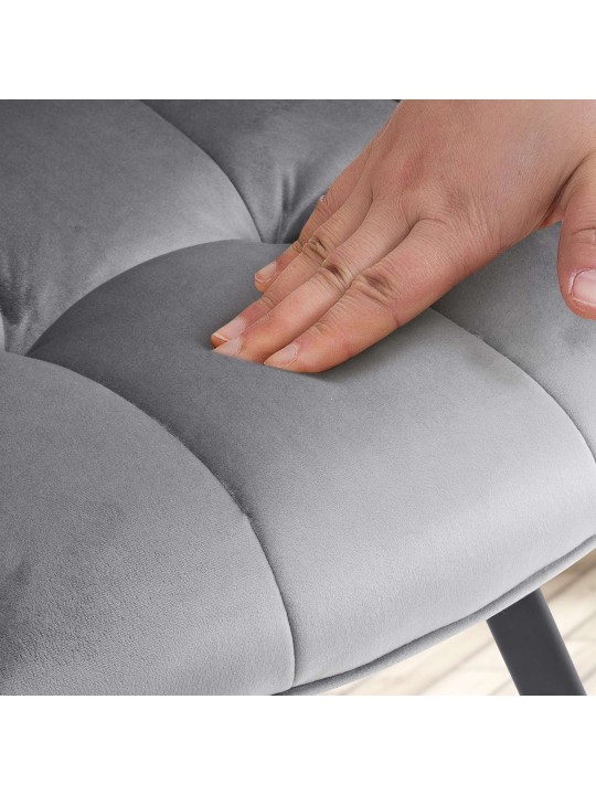 Silla de comedor Jordi terciopelo, gris oscuro