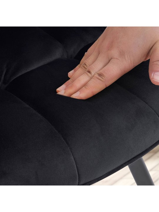 Silla de comedor Jordi terciopelo, negro