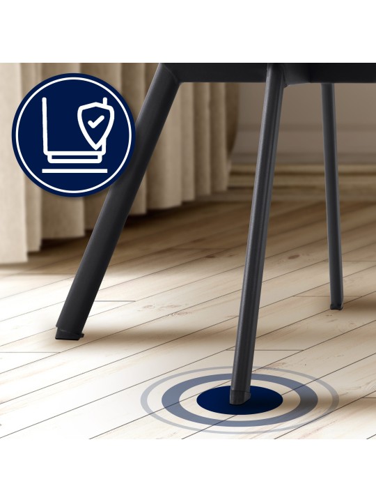 Silla de comedor Jordi terciopelo, negro