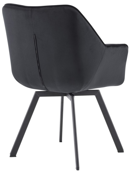 Silla de comedor Jordi terciopelo, negro