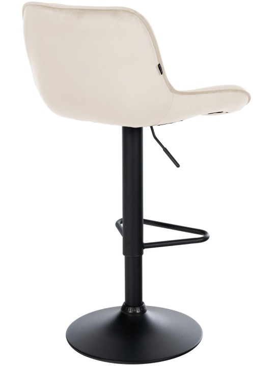 Taburete de bar Kasson terciopelo, crema