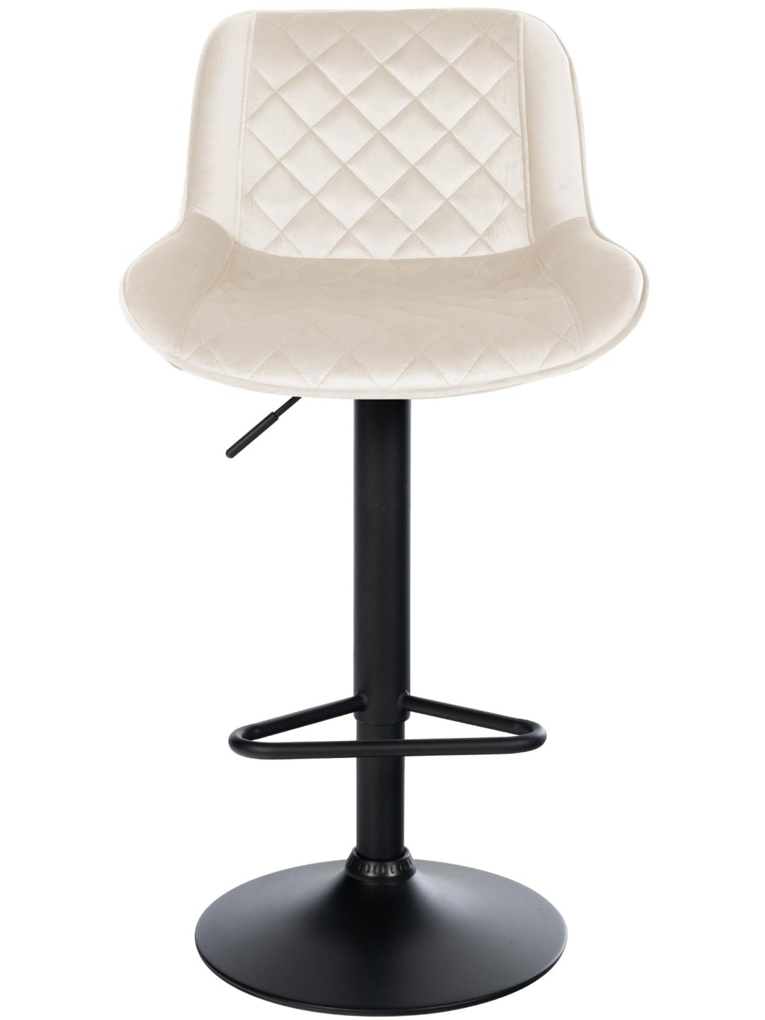 Taburete de bar Kasson terciopelo, crema