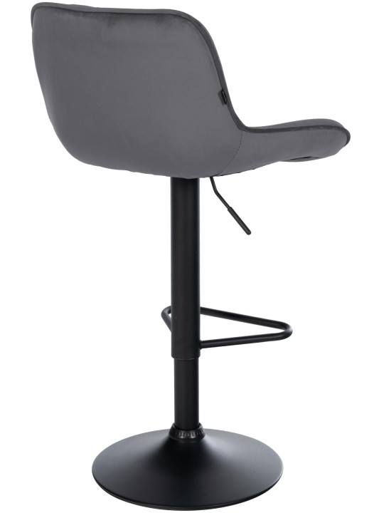 Taburete de bar Kasson terciopelo, gris oscuro