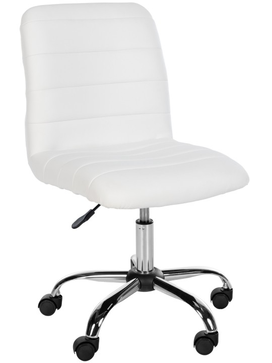 Taburete de trabajo Redding piel sintética, blanco