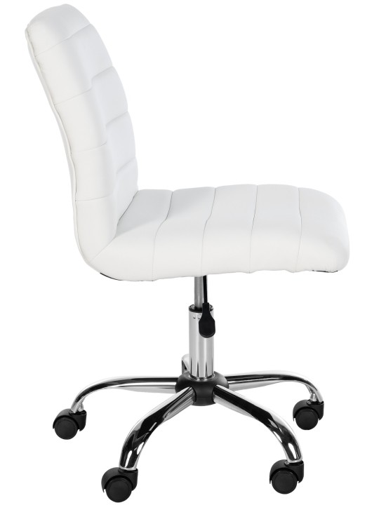 Taburete de trabajo Redding piel sintética, blanco