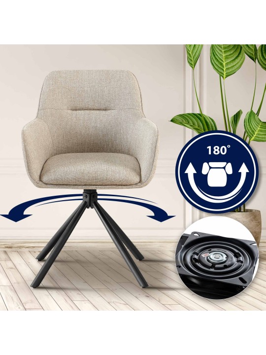 Conjunto de 2 sillas tela Tipton, taupe